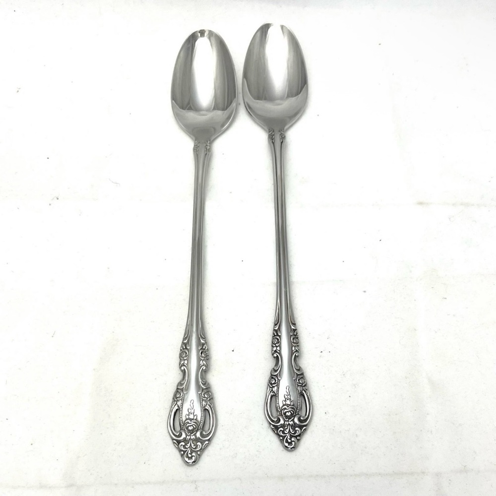 Oneida Community Brahms Iced Tea Spoons Stainless Flatware Set Of 2